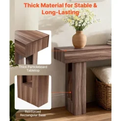 Sidebord - DUOKU - KLXG-02 - Rustik Design - 160 cm - Træ - Brun brun