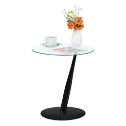 Sidebord i sort glas