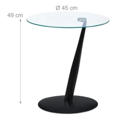 Sidebord i sort glas