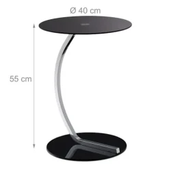 Sidebord i sort glas