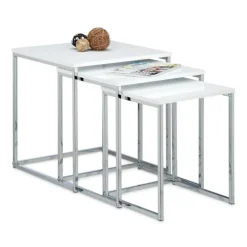 Sidebord i sæt af 3 med metalben