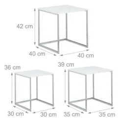 Sidebord i sæt af 3 med metalben