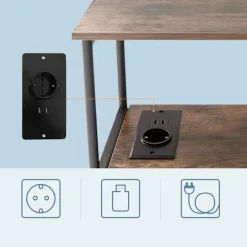 Sidebord med USB-porte og strømudtag