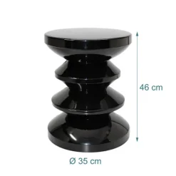 Sidebord og skammel – Zigzag-design, rumalderstil