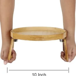 Sideborde Naturlig Bambus Sofa Armlæn Clip-on Bakke (rund)
