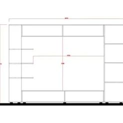 SIENNA TV vægsammensætning - Hvidlakeret og beton - L295 x D30 x H187 cm Blank vitlackerad och betongimitati