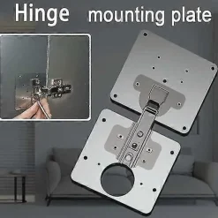 Skabslågehængsel Reparationsplade, Hængsel Reparationsplade, Monteringsplade Brugt til Dørskab Garderobe (2 stk)