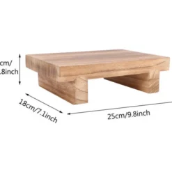 Skammel i massivt træ 25 x 18 x 7 cm – Mobil fodskammel for nem adgang til senge – Sikker at bruge af børn og voksne