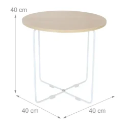 Skandinavisk sidebord, lyst træ og hvidt metal