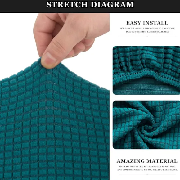 Skandinavisk Spisestol Betræk Jacquard Stretch Stolebetræk Stolebetræk 4 Stykker Grøn