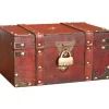 Skattekiste Trækiste Pirat Træskattekister Skattekiste Opbevaringsboks Skattekiste Træskattekiste Med Lås Mini Skattk-FF-