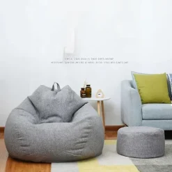 Sækkestol Betræk, Indendørs Lazy Lounger til Voksne Børn Uden Fyld - Blå - 90 x 110cm