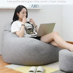 Sækkestole Sofa Betræk, Indendørs Lazy Lounger Til Voksne Børn Ingen Fyld - SIZE,COLOR Yellow -