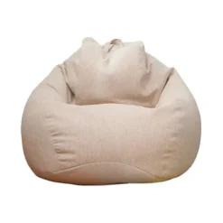 Sækkestole Sofa Betræk, Indendørs Lazy Lounger Til Voksne Børn Ingen Fyld - 90 x 110cm Khaki -