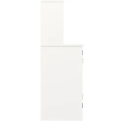 Skænk Buffet Skab, 120x40x120 cm, Moderne Minimalistisk med Vinglasstativ & Rigelig Opbevaring, Elegant Hvid & Sort Finish White