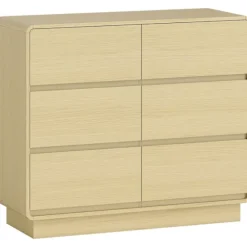 Skænk med 6 skuffer, 100 cm, naturtræfinish