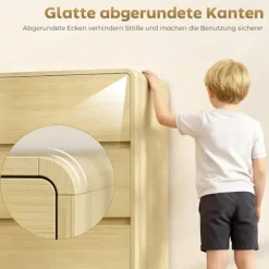 Skænk med 6 skuffer, 100 cm, naturtræfinish
