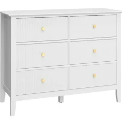 Skænk med 6 skuffer, hvid, 100 x 40 x 78 cm