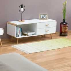 Skænk med afrundet kant med opbevaring, nordisk design