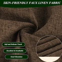 Skridsikre Stolehynder til Spisestole, Sæt med 4, 46*43*9cm Siddehynde med Bånd-FF- dark coffee