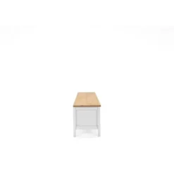 2-skuffers tv-møbel - Kunsthåndværk i eg og hvid indretning - L 160 x D 45 x H 40 cm - BERGEN Vit/Hantverksek
