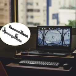 Skuffeskinner 350 mm Skuffeskinne Kuglelejeskinner kompatible med tastatur, udtræksskuffe (1 par) Sort