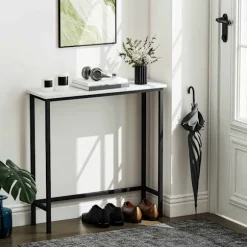 Slankt konsolbord, marmorlook-plade, 24 cm dybde