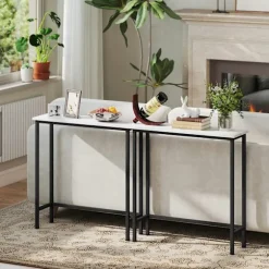 Slankt konsolbord, marmorlook-plade, 24 cm dybde