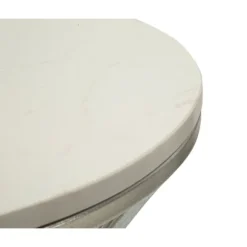 Sølvmetalbord – 40x79 cm, marmorplade