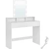 Sminkebord med Justerbar LED-Belysning, Moderne, Hvid