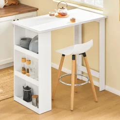 SoBuy Barbord med 3 hylder i hvid 112x57x106cm, moderne FWT17-II-W