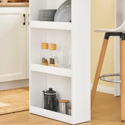 SoBuy Barbord med 3 hylder i hvid 112x57x106cm, moderne FWT17-II-W