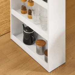 SoBuy Barbord med 3 hylder i hvid 112x57x106cm, moderne FWT17-II-W
