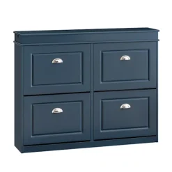 SoBuy blå skoskab med 2 skuffer 24x103.99x83.01cm, moderne FSR79-B