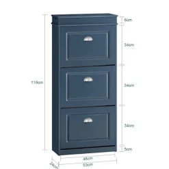 SoBuy blå skoskab med 1 skuffe 24x53.01x118.01cm, moderne FSR94-B