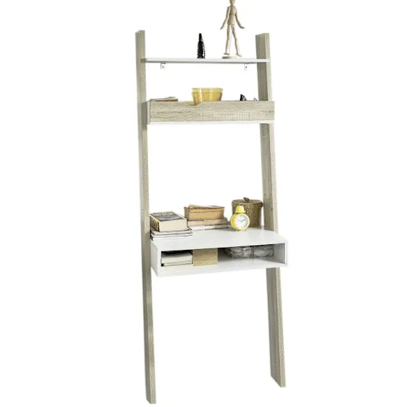 SoBuy Bogreol med 3 hylder i træ 65x45x176.4cm, moderne FRG111-WN
