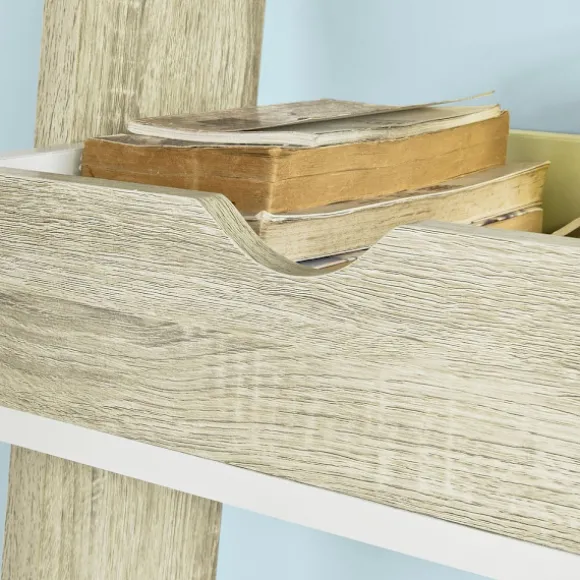 SoBuy Bogreol med 3 hylder i træ 65x45x176.4cm, moderne FRG111-WN
