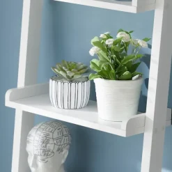 SoBuy Bogreol med 5 hylder i hvid 56x32.5x190cm, moderne FRG17-W