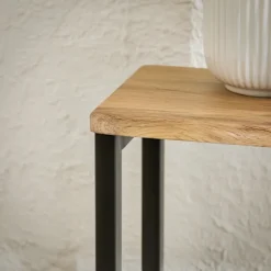 SoBuy brun entrékonsol med kan udvides 120x20x65cm, industriel FSB19-E
