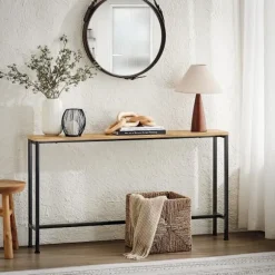 SoBuy brun entrékonsol med kan udvides 120x20x65cm, industriel FSB19-E