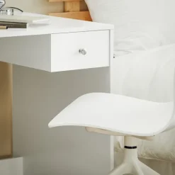 SoBuy Computerskrivebord med 1 skuffe i hvid 100x60x76cm, minimalistisk FWT35-W