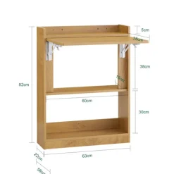 SoBuy Computerskrivebord med 1 hylde i træ 63x20x82cm, funktionel FWT92-N