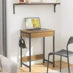SoBuy Computerskrivebord med 1 skuffe i træ 60x40x77cm, minimalistisk FWT43-N