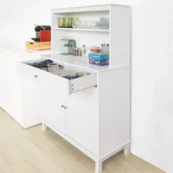 SoBuy Dekorativt konsolbord Skænk kommode Vitrineskab FSB26-W Color W90 x D40 x H148cm