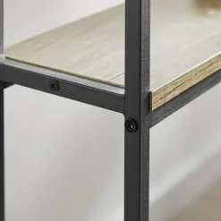 SoBuy Entré konsol med 3 hylder i sort 122x20x77cm, industriel FSB49-PZ