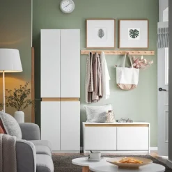 SoBuy Garderobeskab Entrégarderobe Tøjskab KSB01-W 61*30*192cm