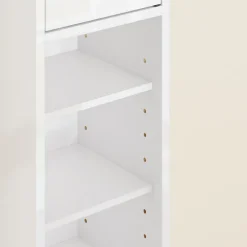 SoBuy Høj badeværelsesskab med 1 skuffe i hvid 20x20x180cm, moderne BZR167-GW
