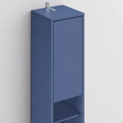 SoBuy Høj badeværelsesskab med 1 skuffe i blå 20x20x180cm, funktionel BZR34-II-B