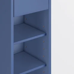 SoBuy Høj badeværelsesskab med 1 skuffe i blå 20x20x180cm, funktionel BZR34-II-B