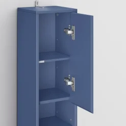 SoBuy Høj badeværelsesskab med 1 skuffe i blå 20x20x180cm, funktionel BZR34-II-B